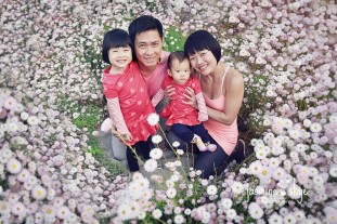 family portrait in flowers